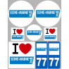 Seine et Marne (8 autocollants variés) - Sticker/autocollant
