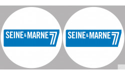 Département 77 la Seine et Marne (2 fois 10cm) - Autocollant(sticker)