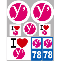 Yvelines (8 autocollants variés) - Sticker/autocollant