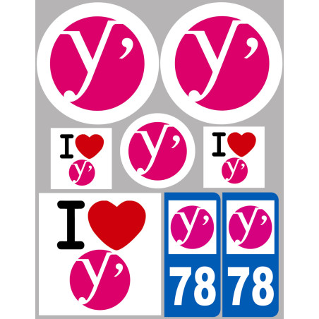 Yvelines (8 autocollants variés) - Sticker/autocollant