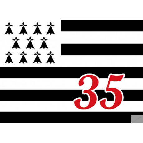 Drapeau Breton 35 - 10x7cm - Autocollant(sticker)