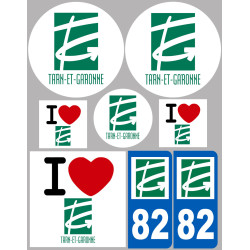 Tarn et Garonne (8 autocollants variés) - Sticker/autocollant
