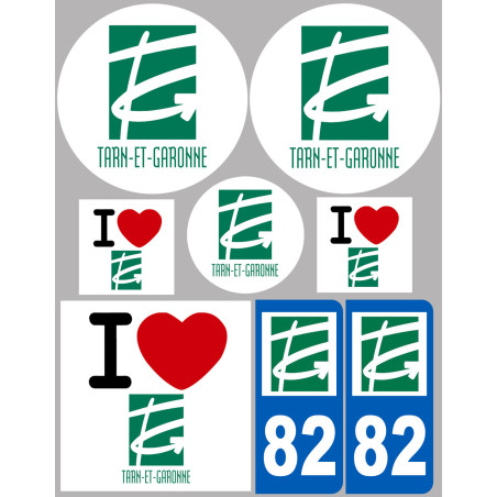 Tarn et Garonne (8 autocollants variés) - Sticker/autocollant
