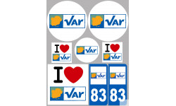 Département 83 le Var (8 autocollants variés) - Autocollant(sticker)