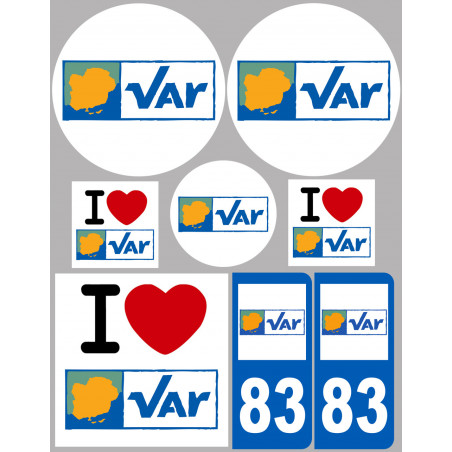 Var (8 autocollants variés) - Autocollant(sticker)