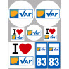 Département 83 le Var (8 autocollants variés) - Autocollant(sticker)