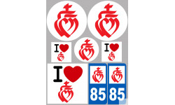 Département 85 la Vendée (8 autocollants variés) - Autocollant(sticker)