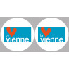 Département 86 la Vienne (2 fois 10cm) - Autocollant(sticker)