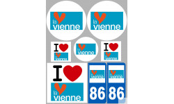 Département 86 la Vienne (8 autocollants variés) - Autocollant(sticker)