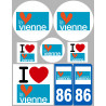 Département 86 la Vienne (8 autocollants variés) - Autocollant(sticker)