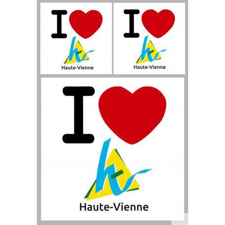 Département 87 la Haute-Vienne (1fois 10cm 2fois 5cm) - Autocollant(sticker)