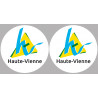 Département 87 la Haute-Vienne (2 fois 10cm) - Autocollant(sticker)
