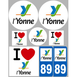 Yonne (8 autocollants variés) - Sticker/autocollant