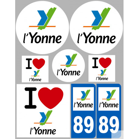 Yonne (8 autocollants variés) - Autocollant(sticker)