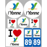 Yonne (8 autocollants variés) - Autocollant(sticker)