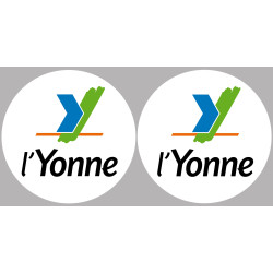 l'Yonne (2fois 10cm) - Sticker/autocollant