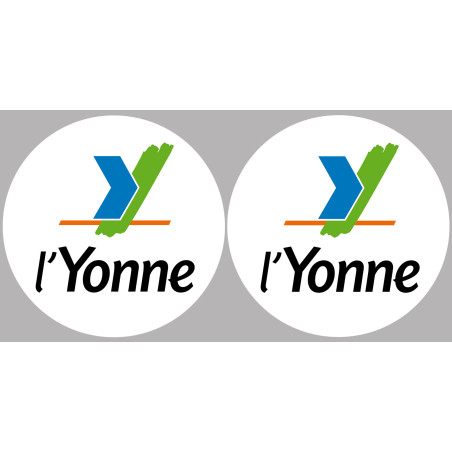 l'Yonne (2fois 10cm) - Sticker/autocollant