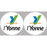 l'Yonne (2fois 10cm) - Sticker/autocollant