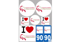 Département 90 Territoire de Belfort (8 autocollants variés) - Autocollant(sticker)