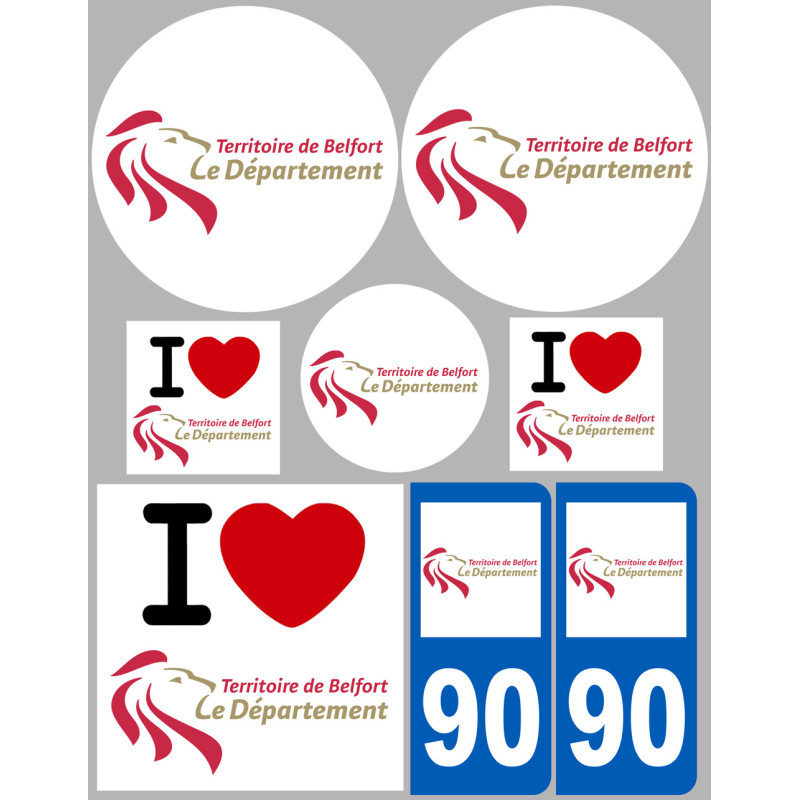 Territoire de Belfort (8 autocollants variés) - Sticker/autocollant