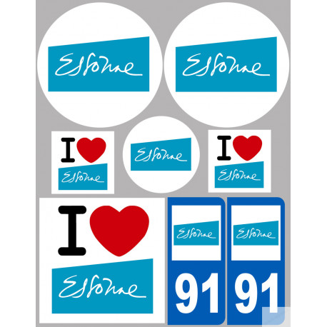 Essonne (8 autocollants variés) - Autocollant(sticker)