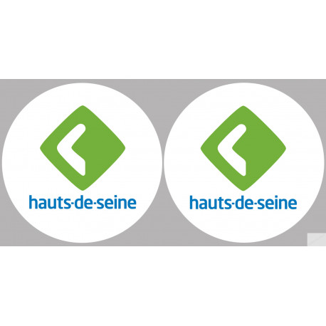 Département 92 les Hauts-de-Seine (2 fois 10cm) - Autocollant(sticker)