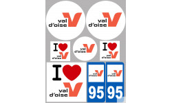 Département 95 le Val d'Oise (8 autocollants variés) - Autocollant(sticker)