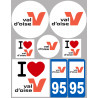 Département 95 le Val d'Oise (8 autocollants variés) - Autocollant(sticker)