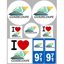 Guadeloupe (8 autocollants variés) - Sticker/autocollant