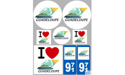 Département 971 la Guadeloupe (8 autocollants variés) - Autocollant(sticker)