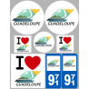 Guadeloupe (8 autocollants variés) - Autocollant(sticker)