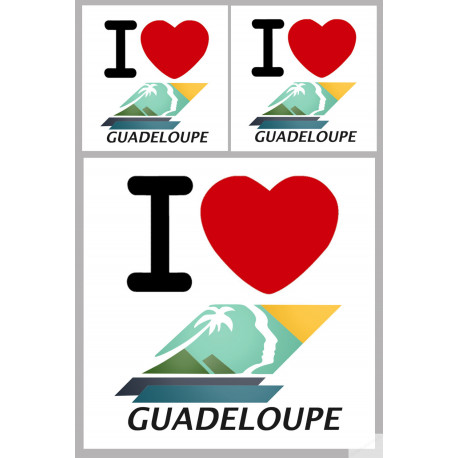 Département 971 la Guadeloupe (1fois 10cm 2fois 5cm) - Autocollant(sticker)