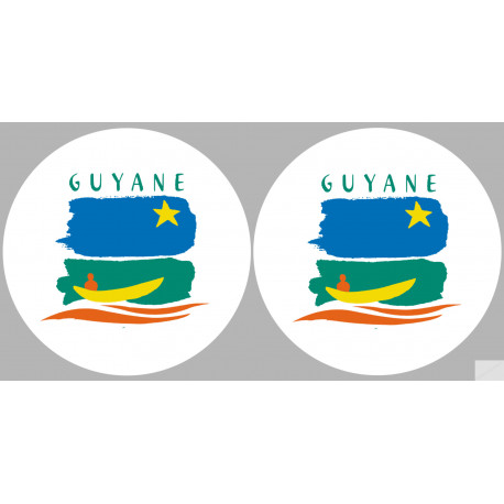 Département 973 la Guyane (2 fois 10cm) - Autocollant(sticker)