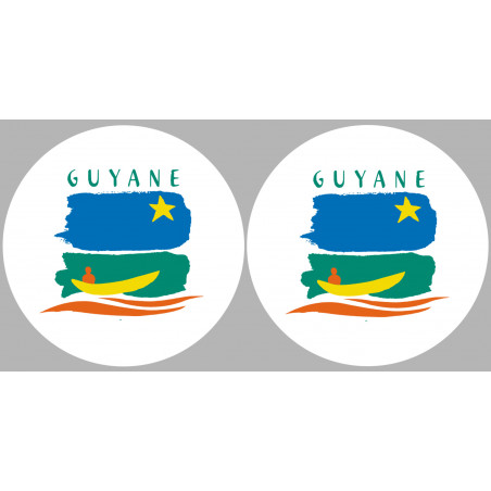 Département 973 la Guyane (2 fois 10cm) - Autocollant(sticker)