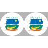 Département 973 la Guyane (2 fois 10cm) - Autocollant(sticker)