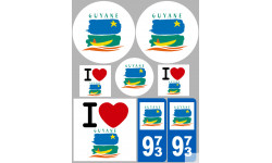 Guyane (8 autocollants variés) - Autocollant(sticker)