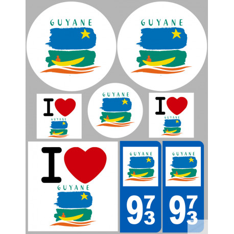 Guyane (8 autocollants variés) - Autocollant(sticker)