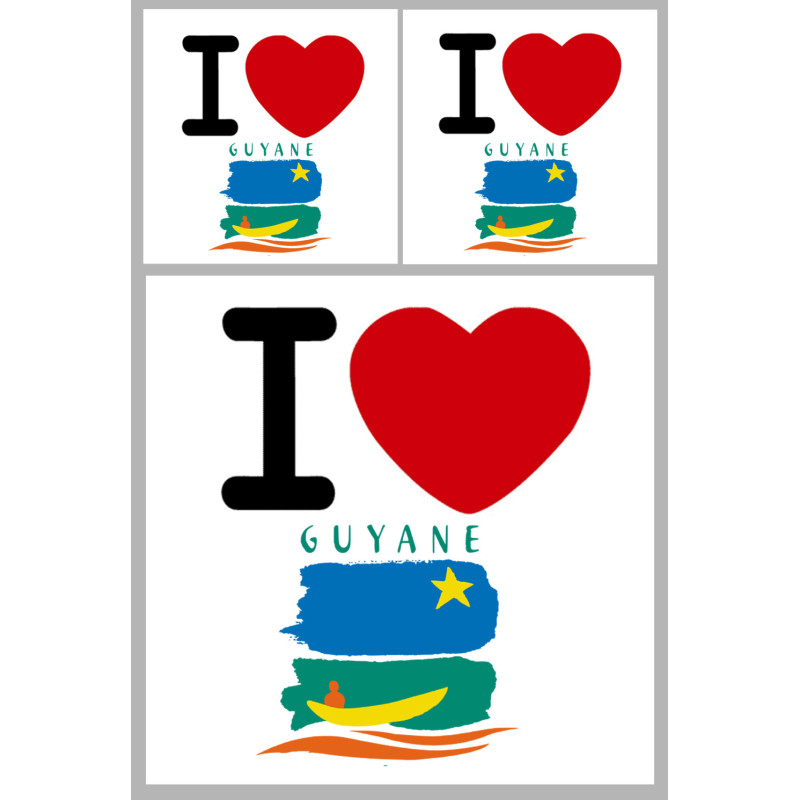 la Guyane (1fois 10cm 2fois 5cm) - Sticker/autocollant