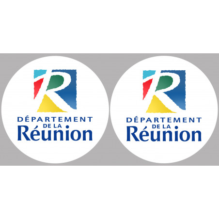 Département 974 la Réunion (2 fois 10cm) - Autocollant(sticker)