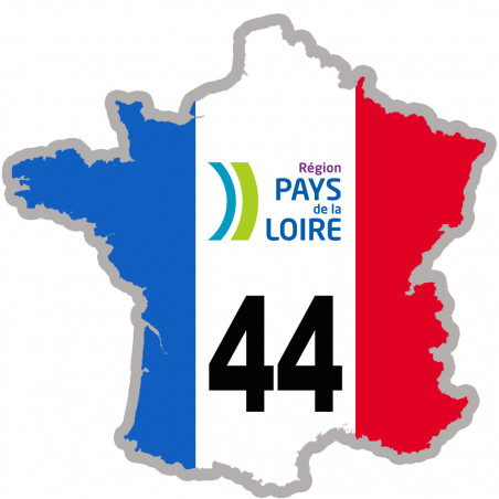 FRANCE 44 Pays de la Loire (5x5cm) - Autocollant(sticker)