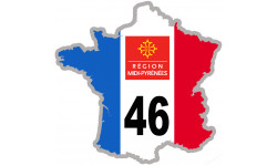 FRANCE 46 Midi-Pyrénées (5x5cm) - Autocollant(sticker)