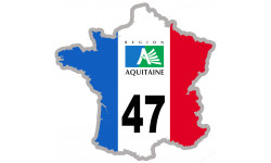 FRANCE 47 Aquitaine (10x10cm) - Autocollant(sticker)