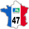 FRANCE 47 Aquitaine (10x10cm) - Autocollant(sticker)