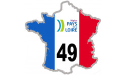 FRANCE 49 région Les Pays de la Loire (10x10cm) - Autocollant(sticker)