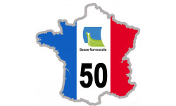 FRANCE 50 Basse-Normandie (5x5cm) - Autocollant(sticker)