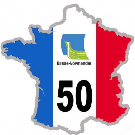FRANCE 50 Basse-Normandie (20x20cm) - Autocollant(sticker)