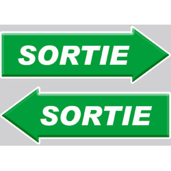 sortie flèche droite et gauche - 2 stickers 29,7x10cm - Sticker/autoc