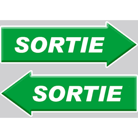 sortie flèche droite et gauche - 2 stickers 29,7x10cm - Sticker/autoc