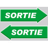 sortie flèche droite et gauche - 2 stickers 29,7x10cm - Sticker/autoc