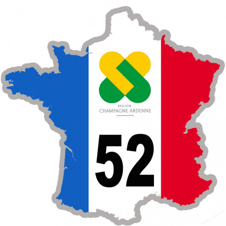 FRANCE 52 Champagne Ardenne (10x10cm) - Autocollant(sticker)